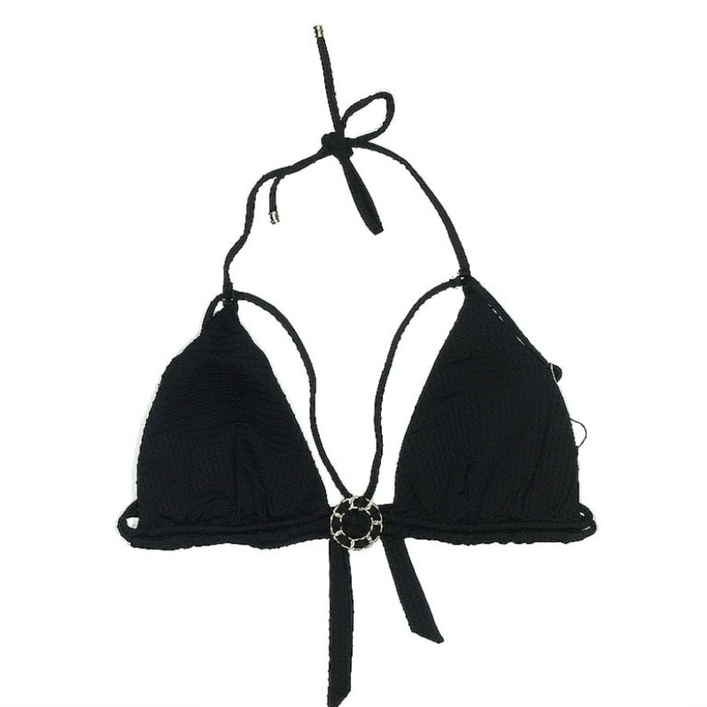 Despi Black Knitted Triangle Bikini,Large, NWT